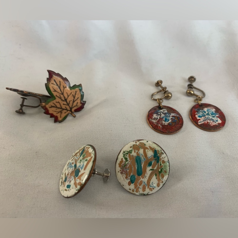 Artistic Vintage Costume Earrings Set of 3